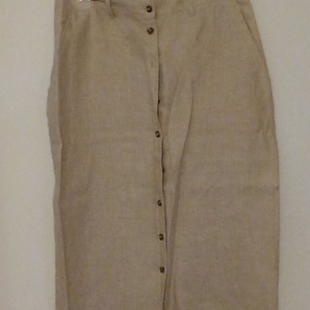 Tan  100%  linen skirt